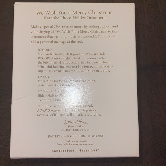 Merry Christmas Recordable Sing Along Hallmark Ornament - Picture 2 of 5